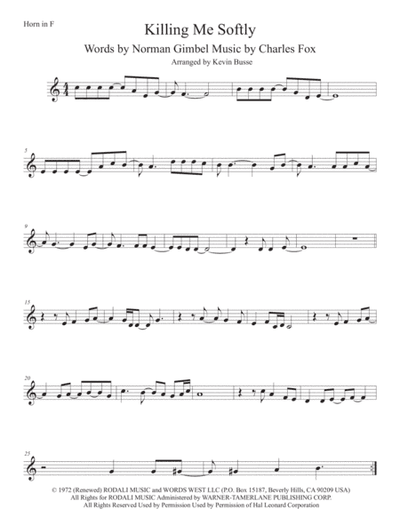 Killing Me Softly With His Song (arr. Kevin Busse)
