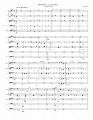 The Winter Garden Waltzes, for string ensemble