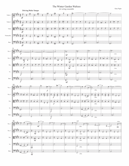 The Winter Garden Waltzes, for string ensemble