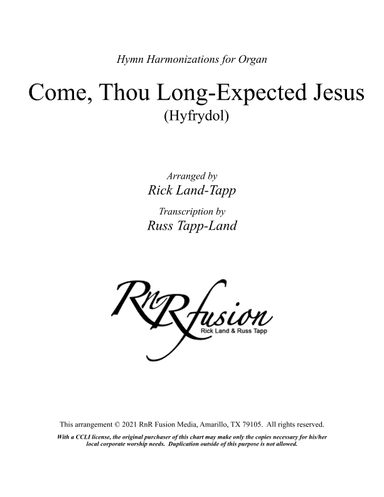 Come Thou Long-Expected Jesus - Christmas Hymn Harmonization for Organ (arr. Rick Land)