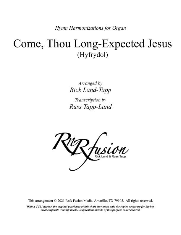 Come Thou Long-Expected Jesus - Christmas Hymn Harmonization for Organ (arr. Rick Land)