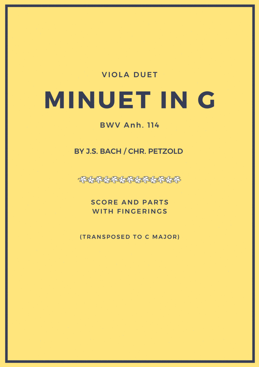 Bach Minuet in G Major Viola Duet (arr. Douglas Wattson)
