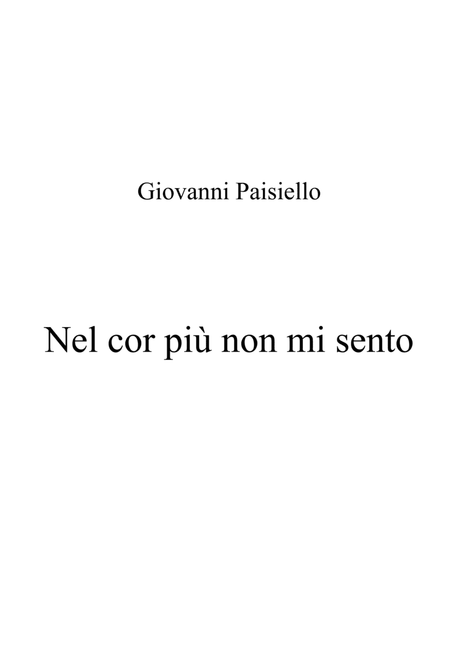 Nel cor piu non mi sento (La Molinara)_Ab -  major key (or relative minor key) (arr. Albert van Niasky)