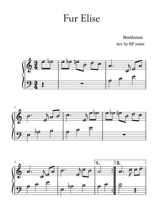 Fur Elise (arr. RF notes)