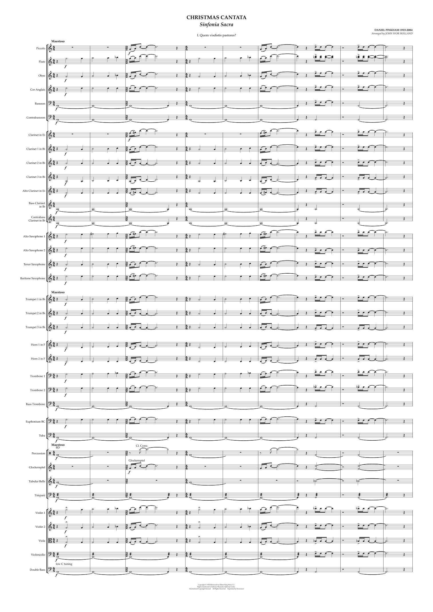 Christmas Cantata (sinfonia Sacra) (arr. John Ivor Holland)