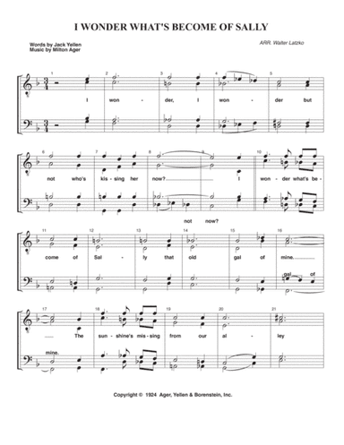 I WONDER WHAT'S BECOME OF SALLY (arr. Walter Latzko)