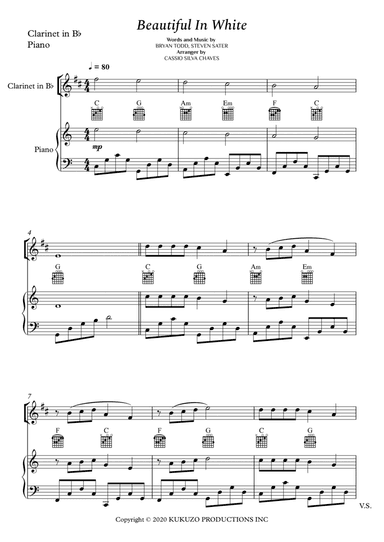 Beautiful In White (arr. Cássio Silva Chaves)
