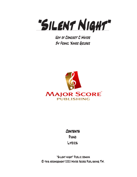 Silent Night - Solo Piano (C Major) (arr. MAJOR SCORE PUBLISHING TM.)