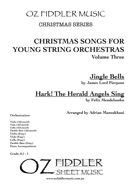 Christmas Songs for Young String Orchestras Volume Three; mixed difficulties (arr. Adrian Mansukhani)