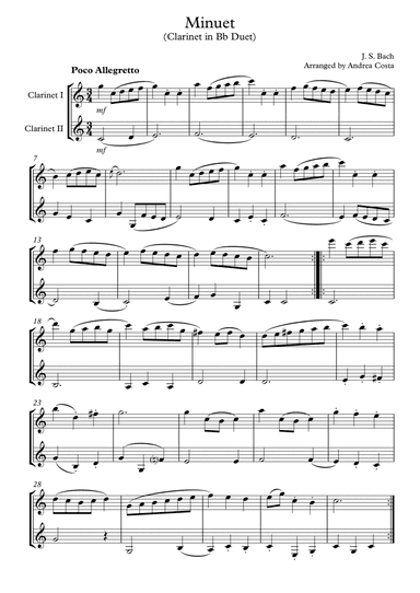 Minuet in G (arr. Andrea Costa)