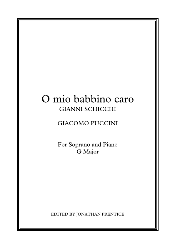 O mio babbino caro - Gianni Schicchi (G Major) (arr. Jonathan Prentice)