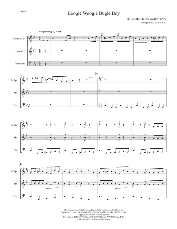 Boogie Woogie Bugle Boy (arr. Jim Bicigo)