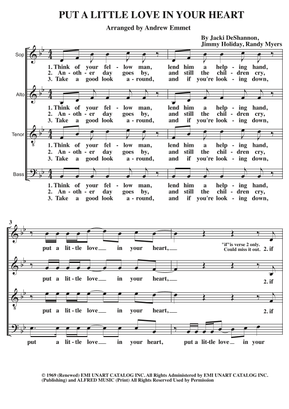 Put A Little Love In Your Heart (arr. Andrew Emmet)