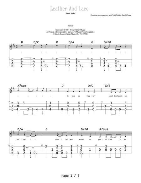 Leather And Lace (arr. Ben D'Ooge)