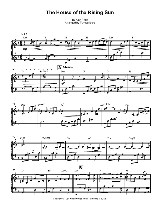 The House of the Rising Sun (arr. Tunescribers)