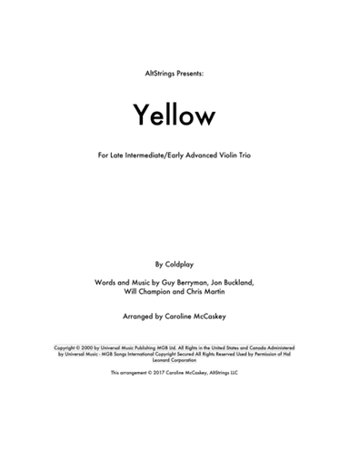 Yellow (arr. Caroline McCaskey)