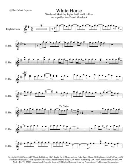 White Horse (arr. Jose Daniel Morales A.)