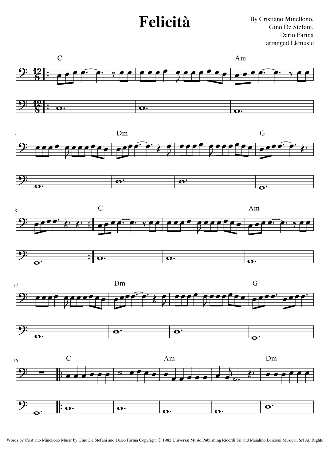 Felicità (arr. Lkmusic)