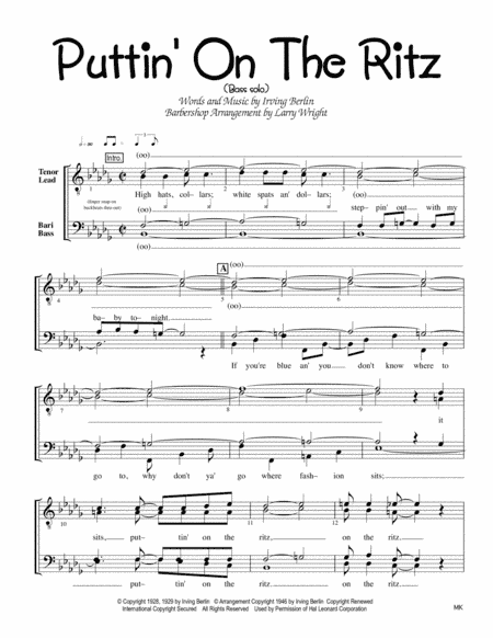 Puttin' On The Ritz (arr. Larry Wright)