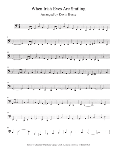 When Irish Eyes Are Smiling (Easy key of C) - Euphonium (arr. Kevin Busse)
