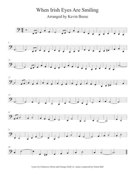 When Irish Eyes Are Smiling (Easy key of C) - Euphonium (arr. Kevin Busse)