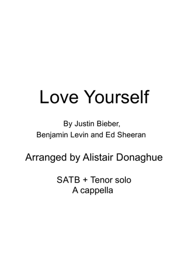 Love Yourself (arr. Alistair Donaghue)