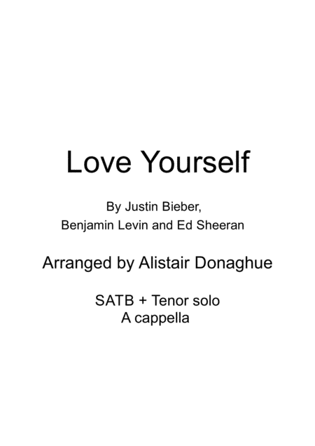 Love Yourself (arr. Alistair Donaghue)