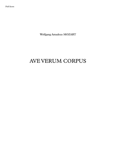 Ave verum corpus - W.A. Mozart (arr. Jope)