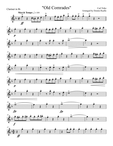 Old Comrades - German Band - Oktoberfest - Parts Only (arr. Dennis Ruello)