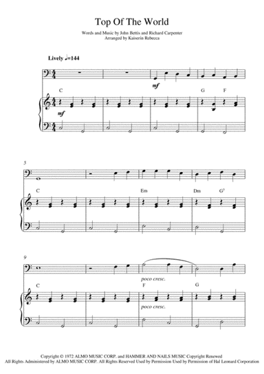 Top Of The World (arr. Kaiserin Rebecca)