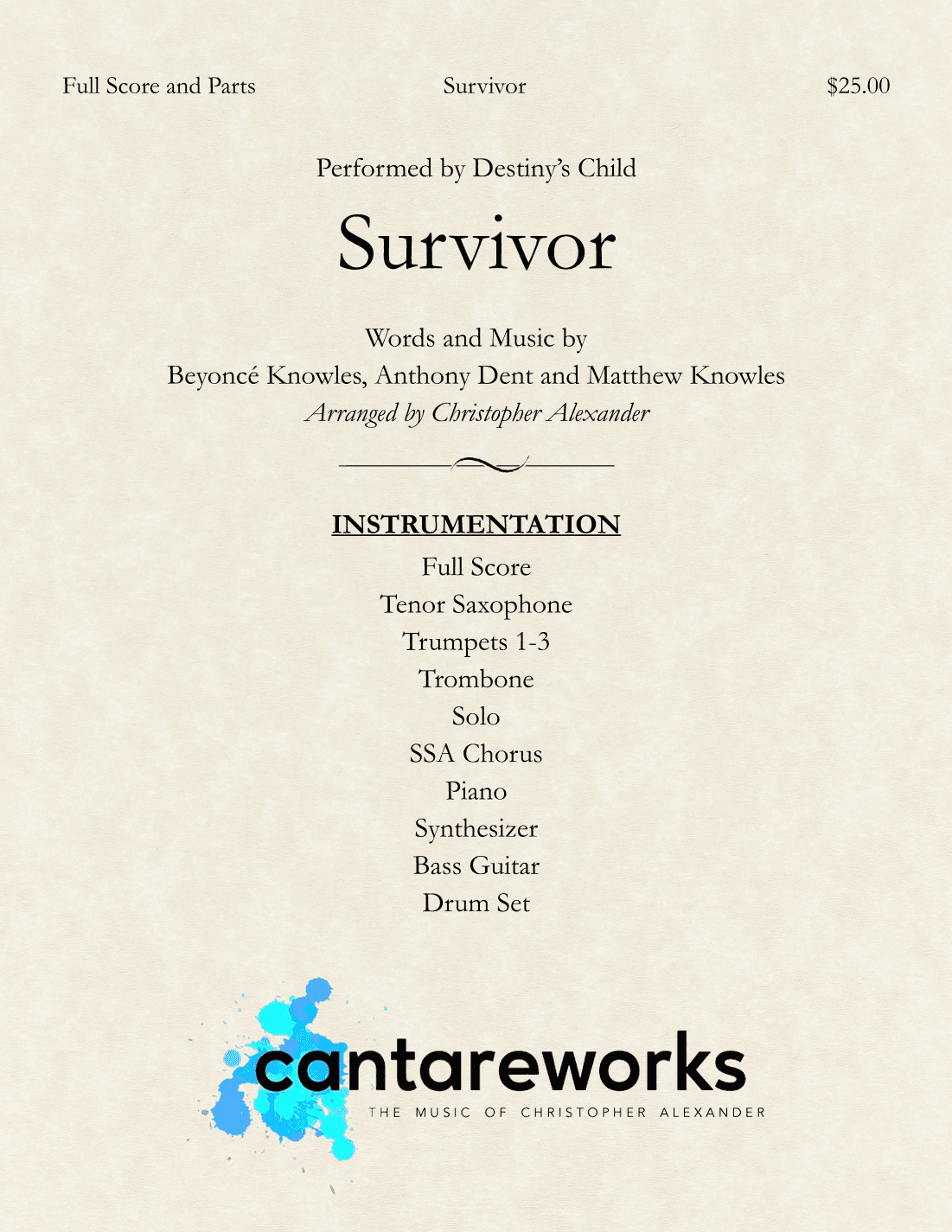Survivor (arr. Christopher Alexander)