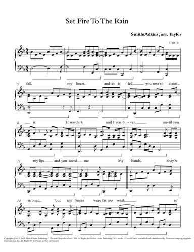 Set Fire To The Rain (arr. Paul Taylor)