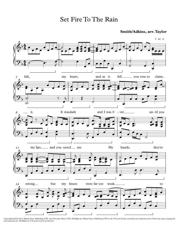 Set Fire To The Rain (arr. Paul Taylor)