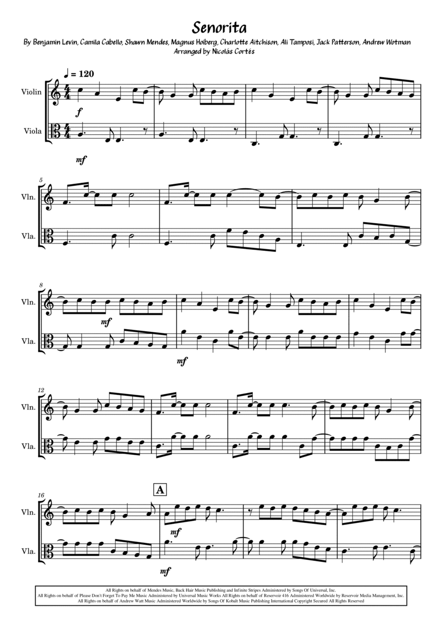 Senorita (arr. Nicolás Cortés Castillo)