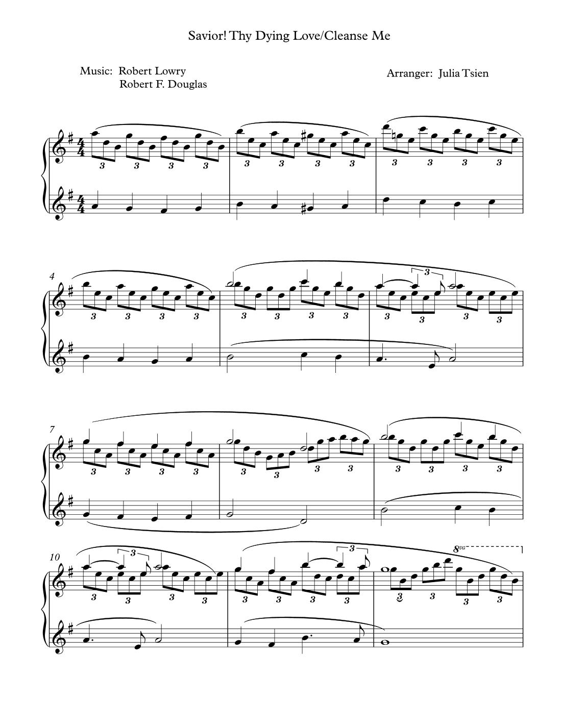 Savior! The Dying Love Medley, piano solo (arr. julia tsien)
