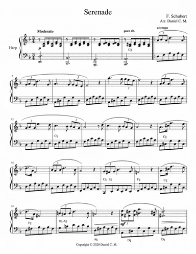 Serenade for harp (simplified) (arr. Daniel C. M.)