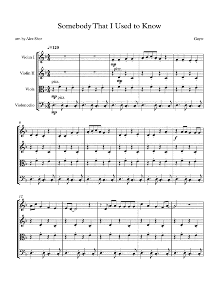 Somebody That I Used To Know (arr. Alex Shor)