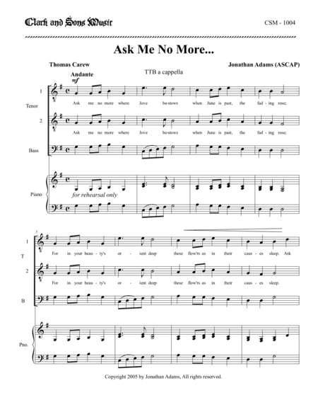 Ask Me No More