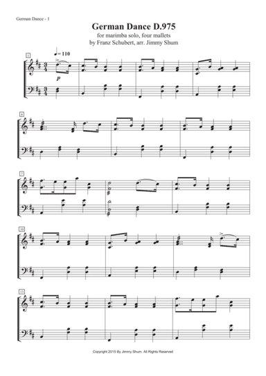 Schubert - German Dance, D.975 (arr. Jim Shum)