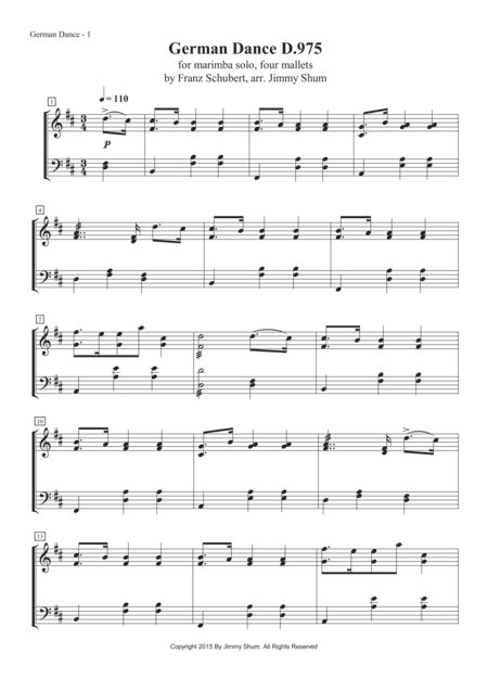 Schubert - German Dance, D.975 (arr. Jim Shum)