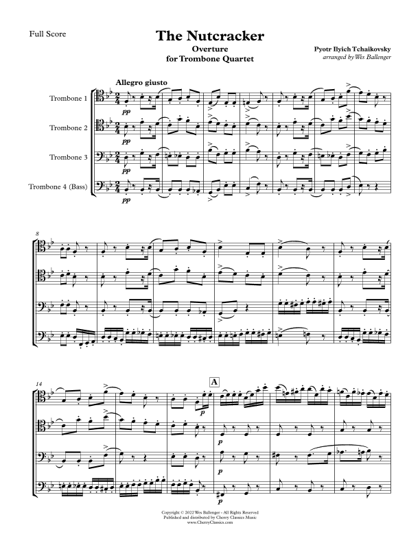 The Nutcracker Overture for Trombone Quartet (arr. Wes Ballenger)