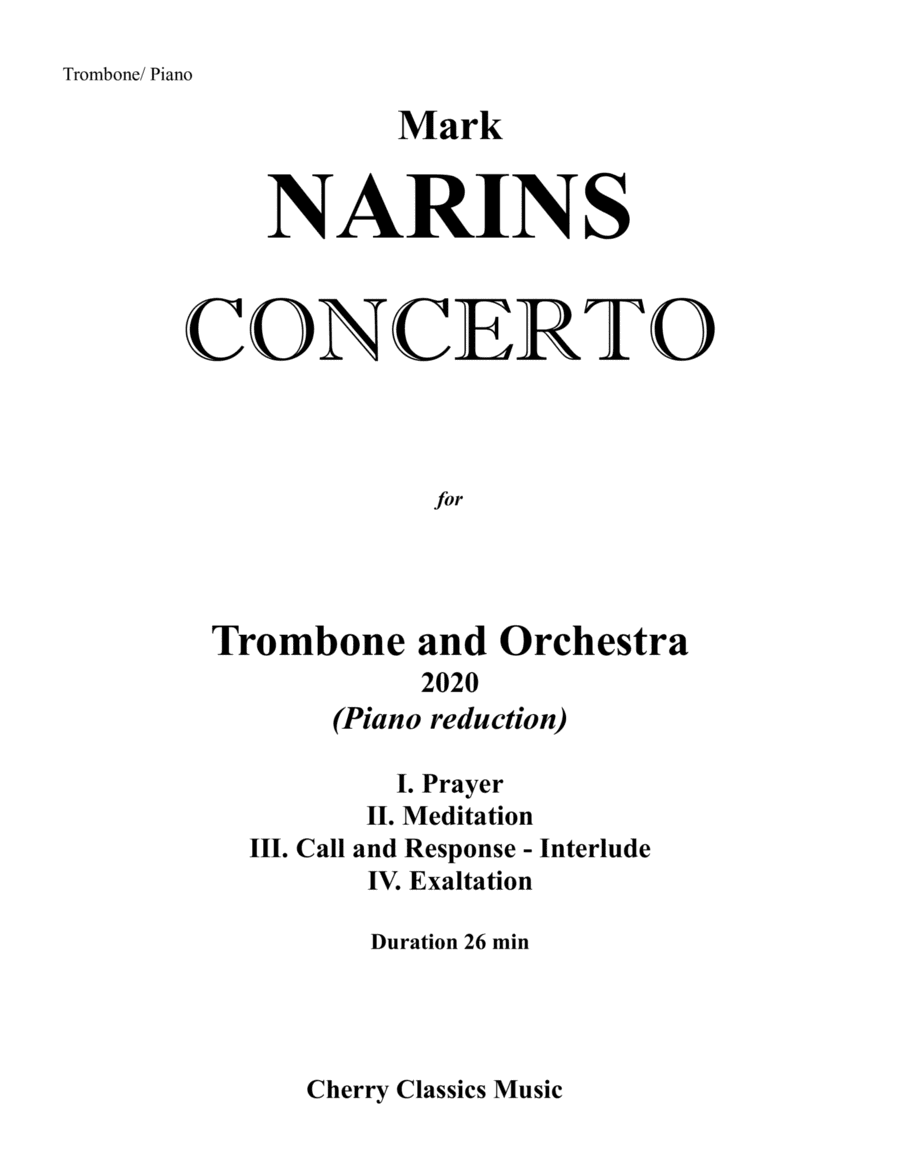 Concerto for Trombone and Piano