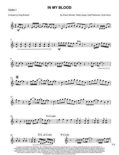 In My Blood (arr. Greg Birdwell)