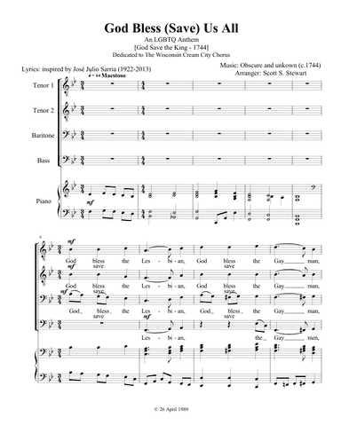 God Bless (Save) Us All: an LGBTQ Anthem (arr. Scott S. Stewart)