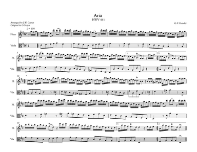 Aria from Keyboard Suite in G for Flute & Viola Duet (arr. J.W. Carter)
