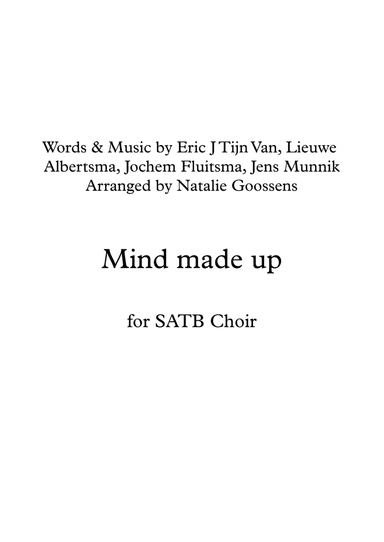 Mind Made Up (arr. Natalie Goossens)