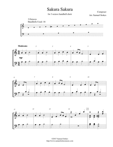 Sakura Sakura - for 3-octave handbell choir (arr. Samuel Stokes)