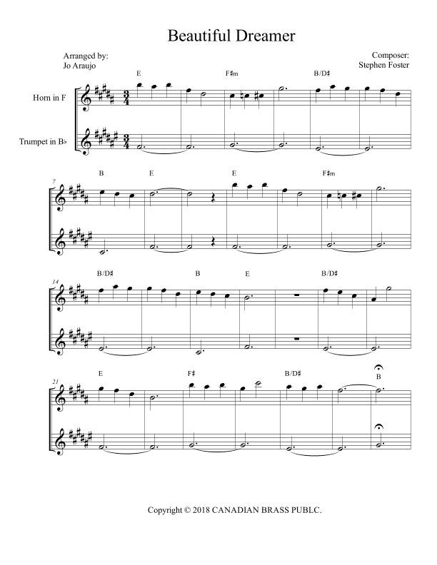 BEAUTIFUL DREAMER (arr. JO ARAÚJO)