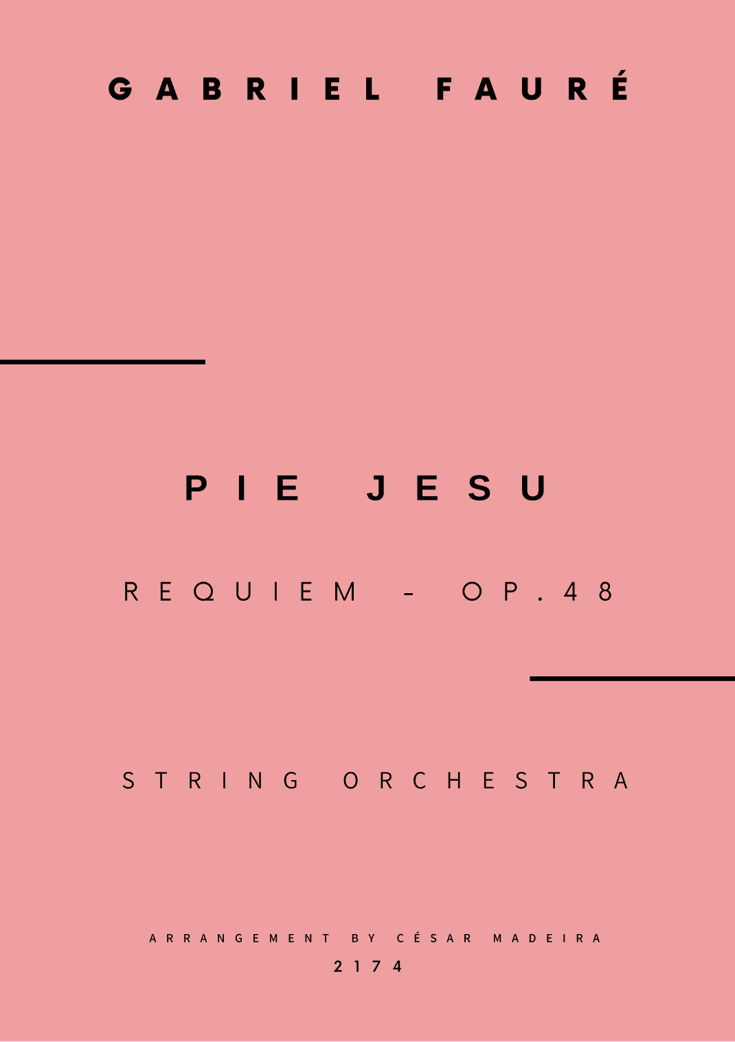 Pie Jesu (Requiem, Op.48) - String Orchestra (Full Score) - Score Only (arr. César Madeira)