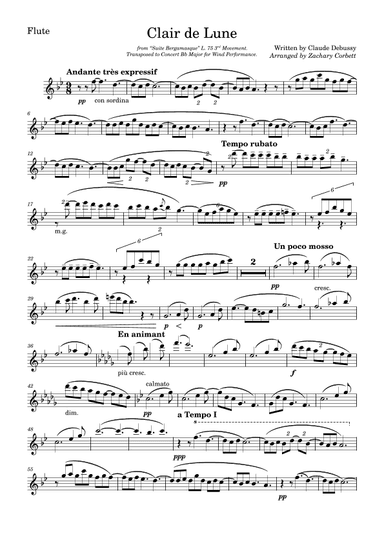 Clair de Lune (arr. Zachary Corbett)